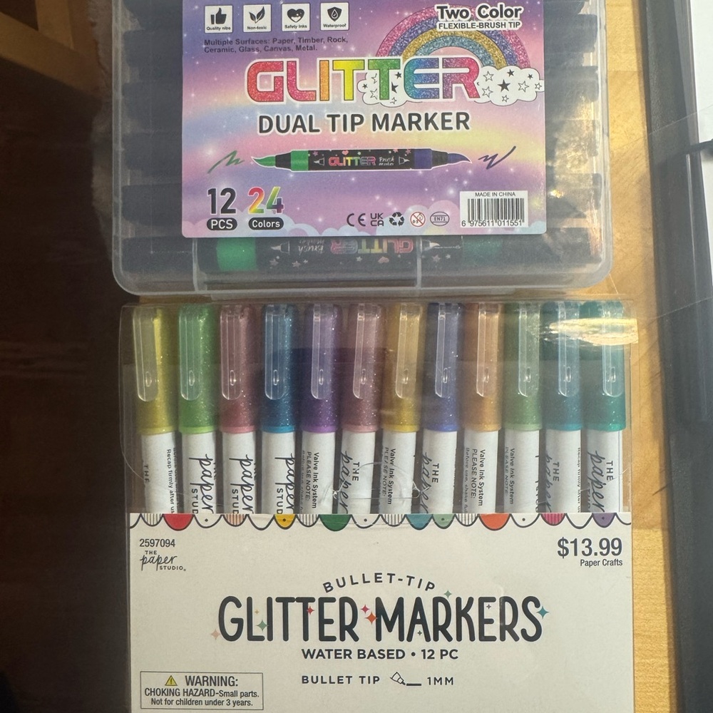 2 Glitter Markers Sets
